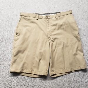 Haggar Shorts Mens 38 Brown‎ Cool 18 Pro Outdoors Golf Chino Casual Pockets